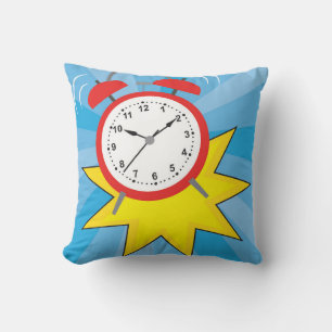 Clock Alarming Throw Pillow