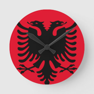 Clock Albanian Double Headed Eagle red and black