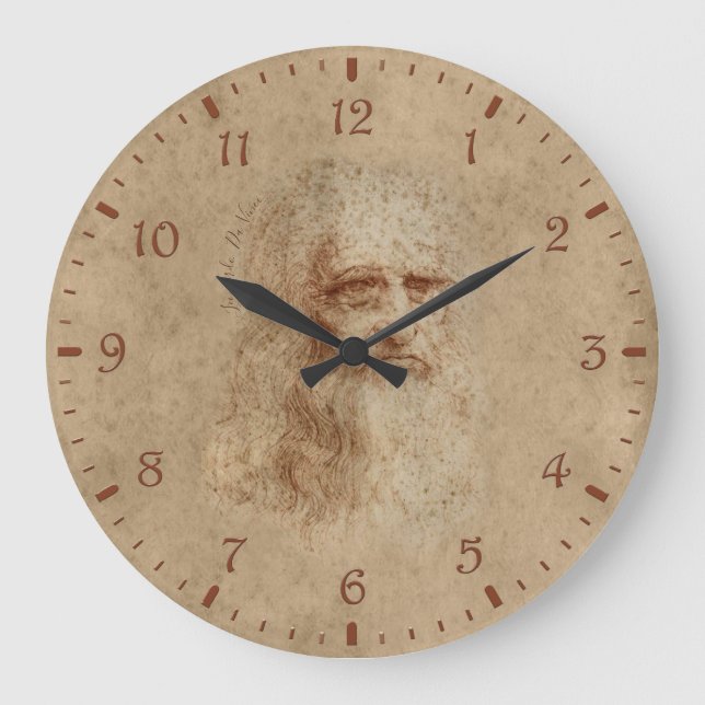 CLOCK - ART, LEONARDO DA VINCI SELF PROTRAIT (Front)
