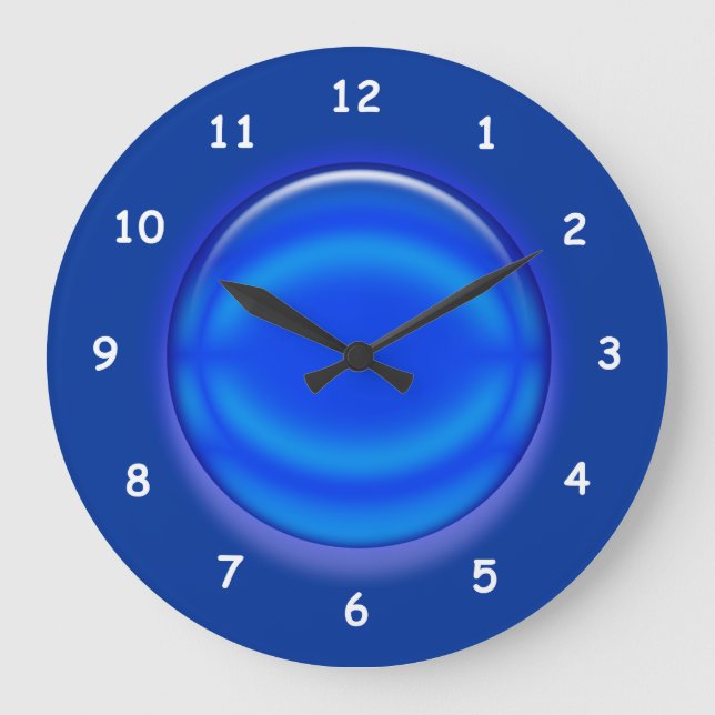 Clock - Blue 3D disc clock (Front)
