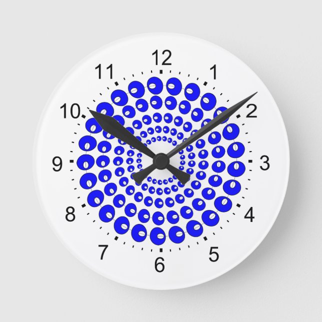 Clock - Blue Concentric Circles of Beads (Front)