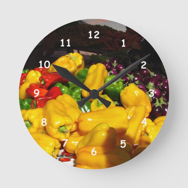 Clock - Bright Coloured Peppers (Front)