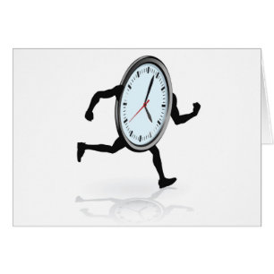 Clock character running