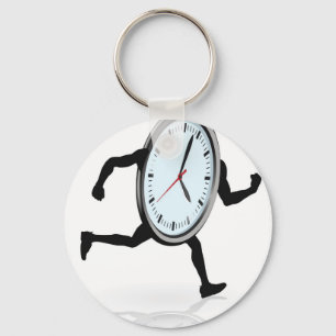 Clock character running keychain