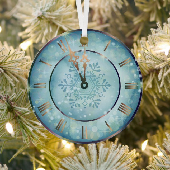 Clock Christmas Mandala Metal Ornament (Insitu)