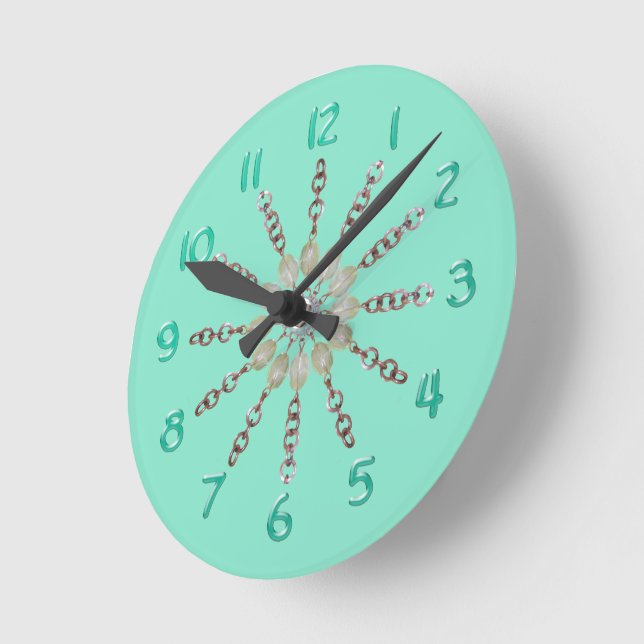 Clock - Copper Chain and Beads (Angle)