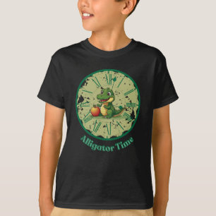 Clock Design Alligator Apple Cute T-Shirt