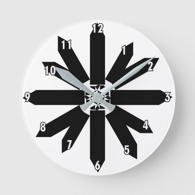 clock dial black signs white numbers (Front)