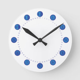 clock dial blue circle with seconds