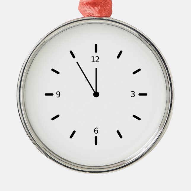 Clock Displaying Time Metal Ornament (Front)