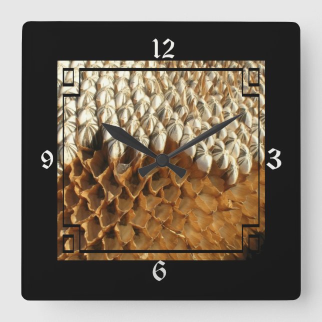 Clock - Dried Sunflower in Frame (Front)