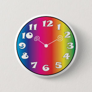 Clock Face Button Badge