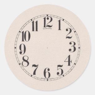 CLOCK FACE CLASSIC ROUND STICKER
