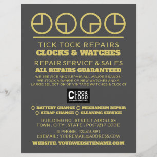 Clock Face Icons, Horologist Advertising Flyer
