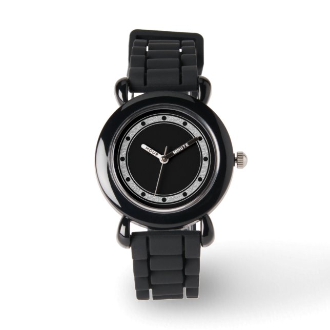 Clock Face Rings Dots silver for your design Watch (Front)