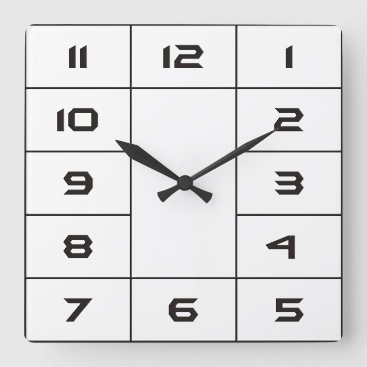 square clock face template