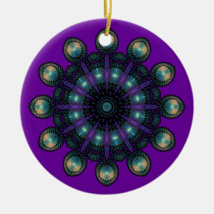 Clock Faces - Apophysis Fractal Ceramic Ornament