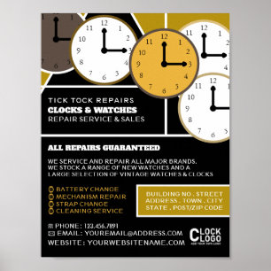 Clock Faces, Horologist Advertising Poster
