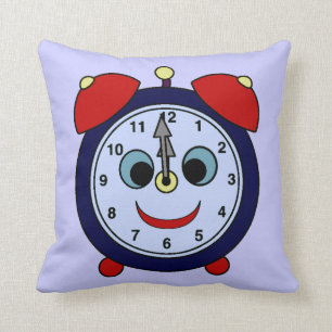 Clock for Kids Throw Pillow