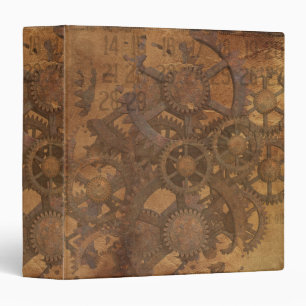 Clock Gears Steampunk Art Binder