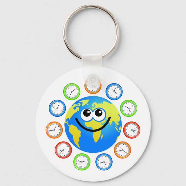 Clock Globe Keychain (Front)