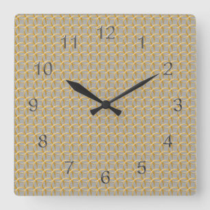 Clock - Golden Links Chain Mail on Grey