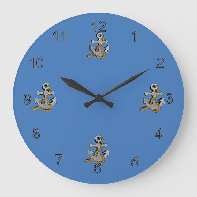 Clock - Grey Anchors with Ropes (Front)