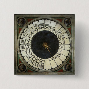 Clock in the Duomo by Paolo Uccello 2 Inch Square Button
