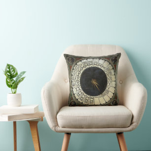 Clock in the Duomo by Paolo Uccello Throw Pillow