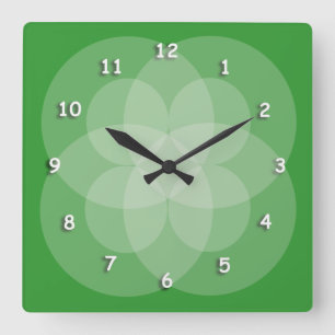 Clock - Intersecting Circles with White Numerals