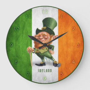 CLOCK - IRISH FLAG LEPRECHAUN