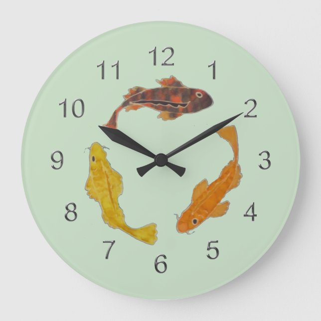 Clock - Koi Swimming in Circle (Front)