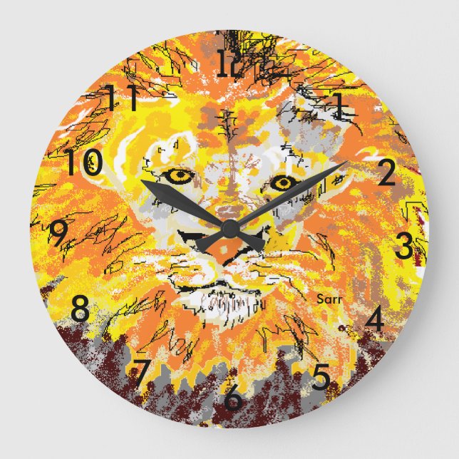 Clock/Lion Large Clock (Front)