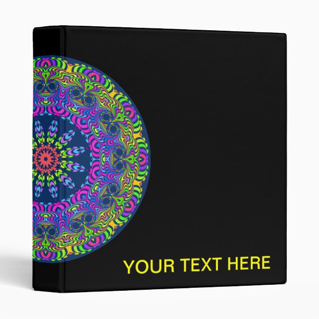 Clock Mandala - neon 2 Binder (Front/Spine)