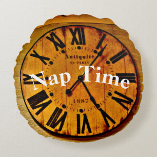 Clock Nap Time Throw Pillow