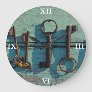 Clock: Old Skeleton Keys Large Clock