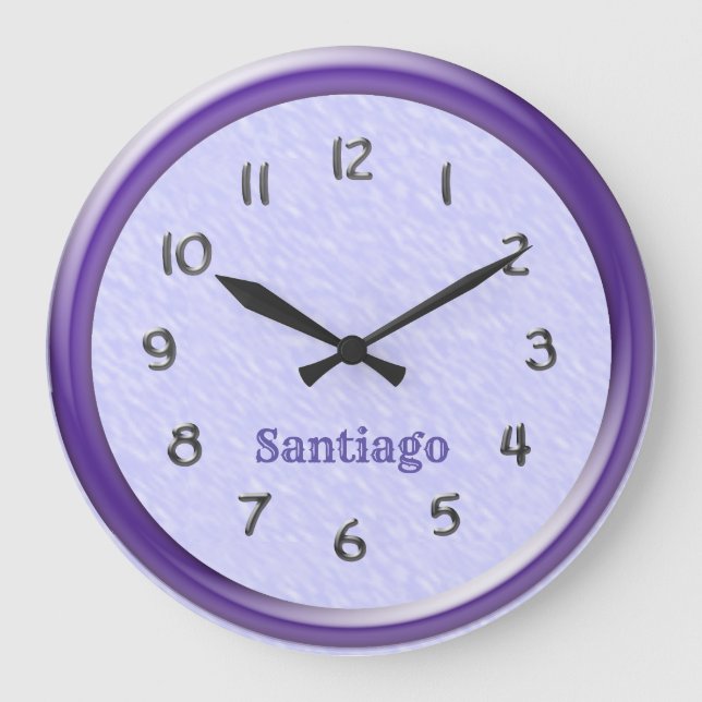 Clock - Purple Frame with Name (Front)