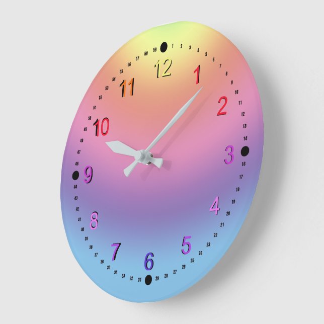Clock - Rainbow Colors (Angle)