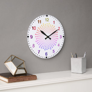 Clock - Rainbow Coloured Stars