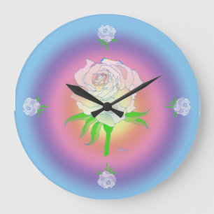 Clock - Rose and Rainbow
