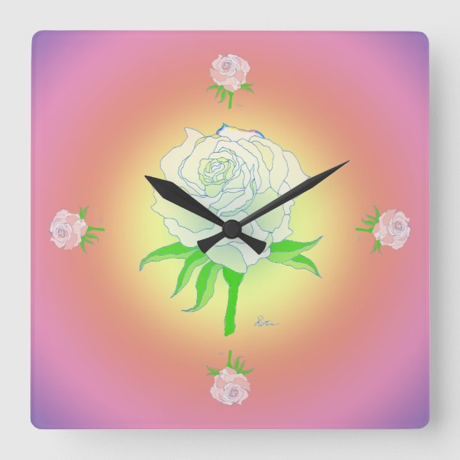 Clock - Rose and Rainbow (warm) (Front)