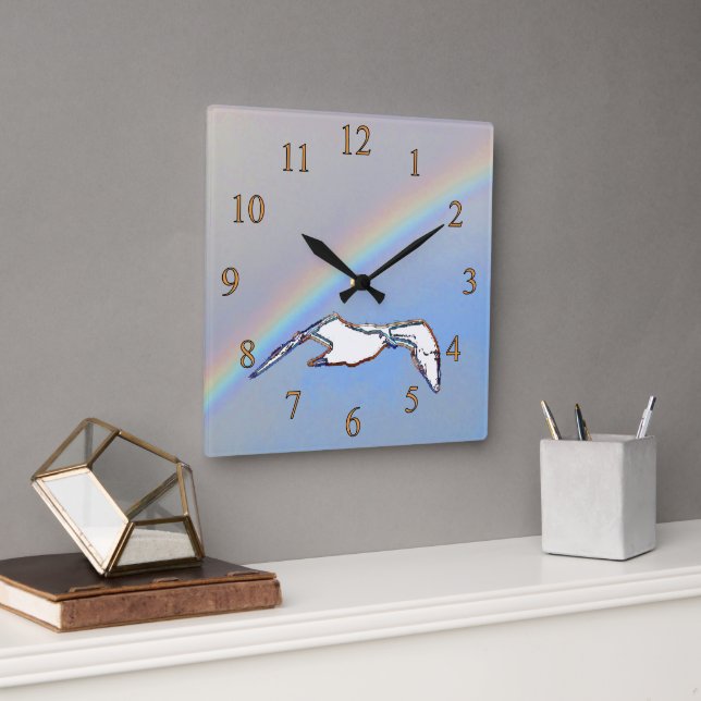 Clock - Seagull with Rainbow Highlights (Office)