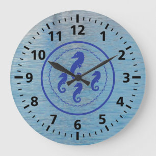 Clock - Seahorses and Water