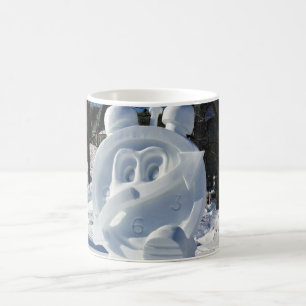 Clock Snow Sculpture, Quebec, Canada Coffee Mug