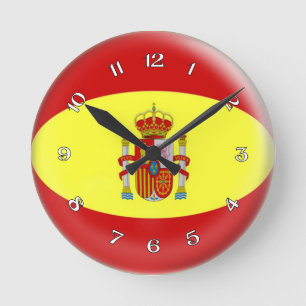 Clock Spanish Spain flag Bubble Design
