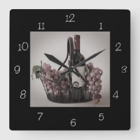 Clock Square Opt. 3 Basket w/ Wine and Grapes