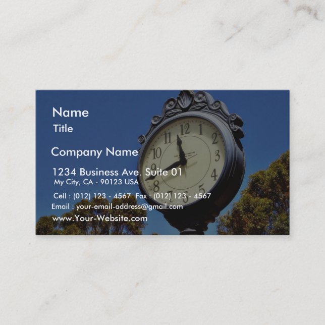 Clock Street Business Card (Front)