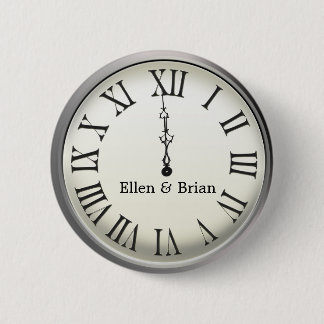 Clock Strikes Midnight New Year's Eve 2 Inch Round Button