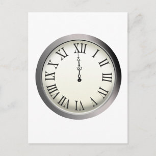 Clock Strikes Midnight New Year's Eve Holiday Postcard