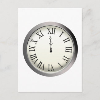 Clock Strikes Midnight New Year's Eve Holiday Postcard